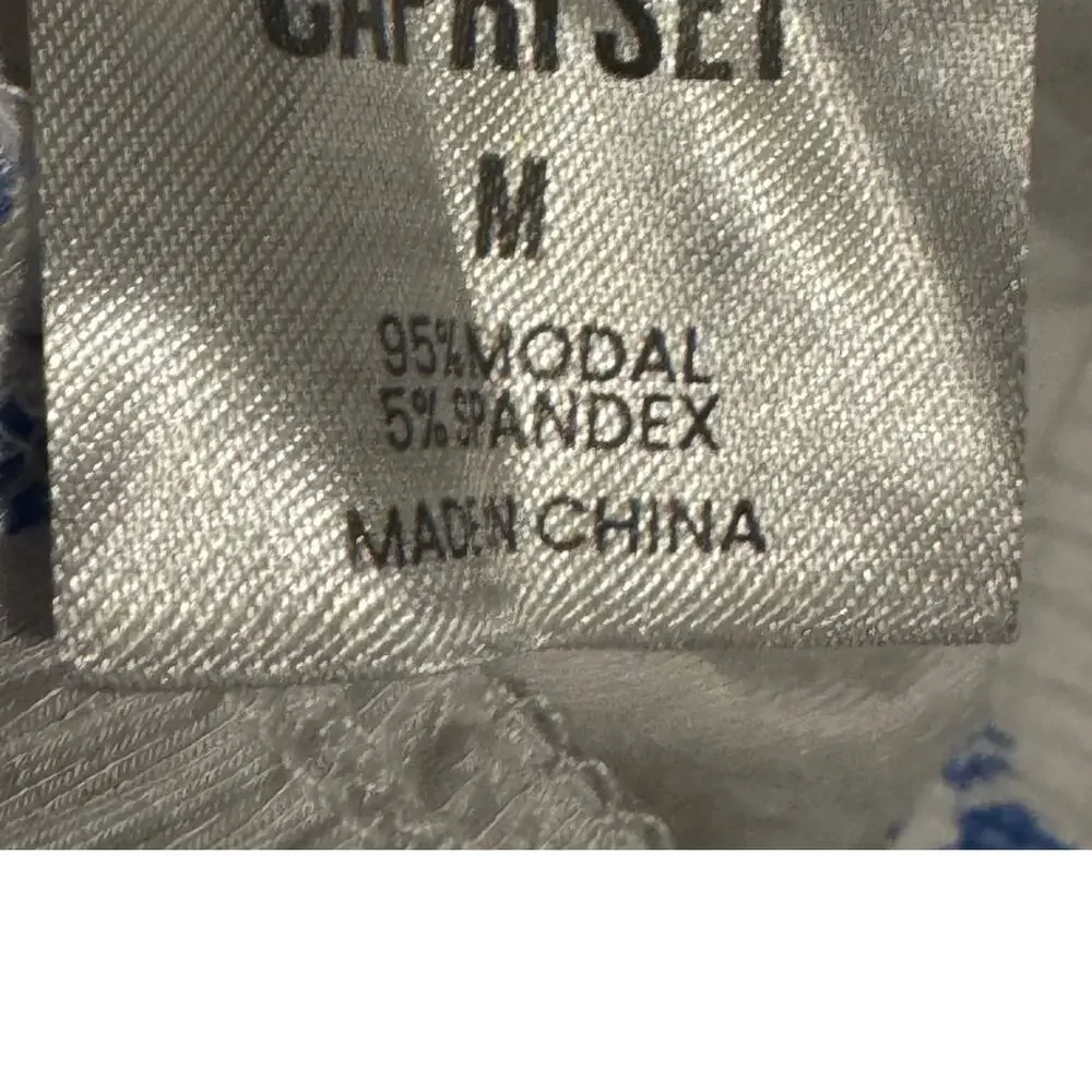 Loft Sleep · M · Blue Floral · Modal Spandex GirlSoft Capri Pajama Lounge Pants - Picture 6 of 7